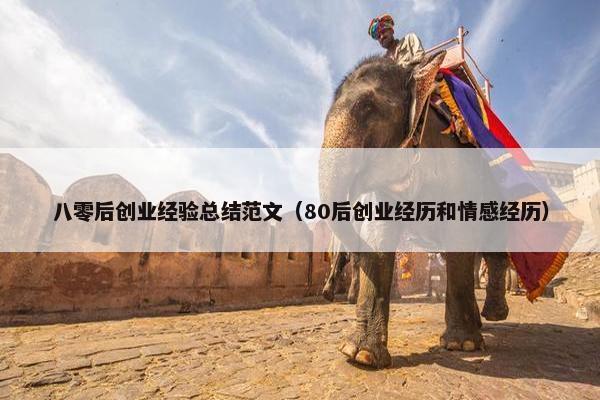 八零后创业经验总结范文（80后创业经历和情感经历）