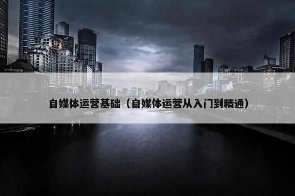 自媒体运营基础（自媒体运营从入门到精通）