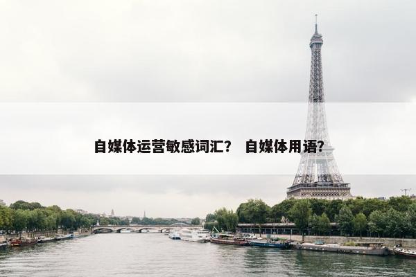 自媒体运营敏感词汇？ 自媒体用语？