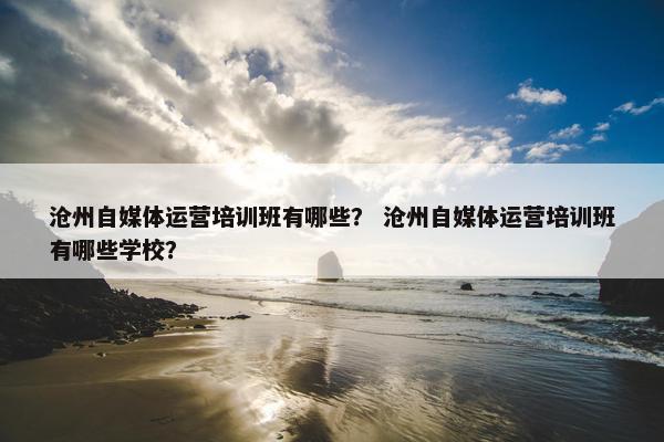 沧州自媒体运营培训班有哪些？ 沧州自媒体运营培训班有哪些学校？