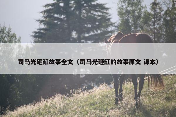 司马光砸缸故事全文（司马光砸缸的故事原文 课本）