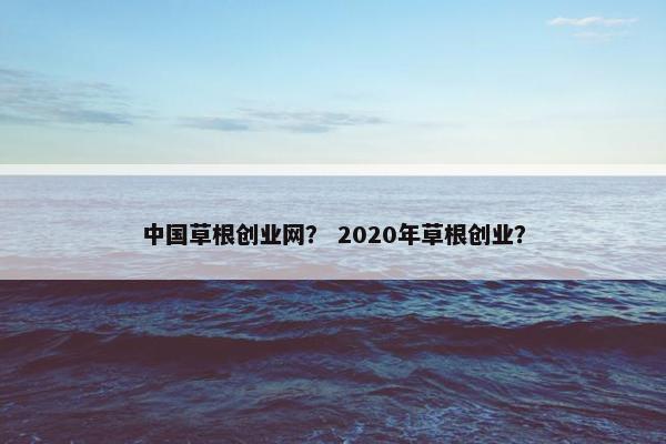 中国草根创业网？ 2020年草根创业？