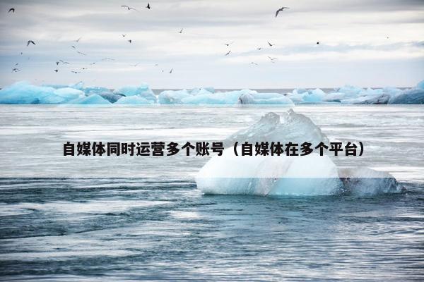 自媒体同时运营多个账号（自媒体在多个平台）