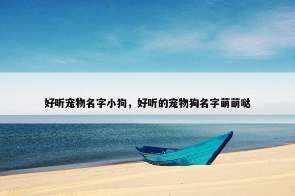 好听宠物名字小狗，好听的宠物狗名字萌萌哒