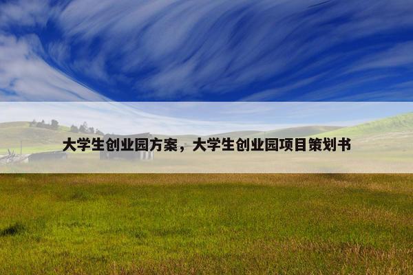 大学生创业园方案，大学生创业园项目策划书
