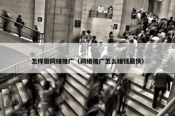 怎样做网赚推广（网络推广怎么赚钱最快）