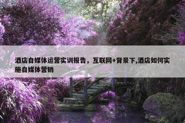 酒店自媒体运营实训报告，互联网+背景下,酒店如何实施自媒体营销