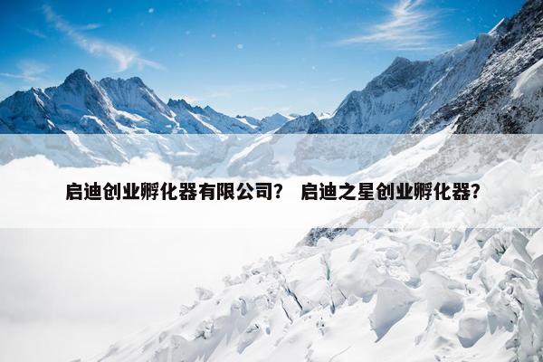 启迪创业孵化器有限公司？ 启迪之星创业孵化器？