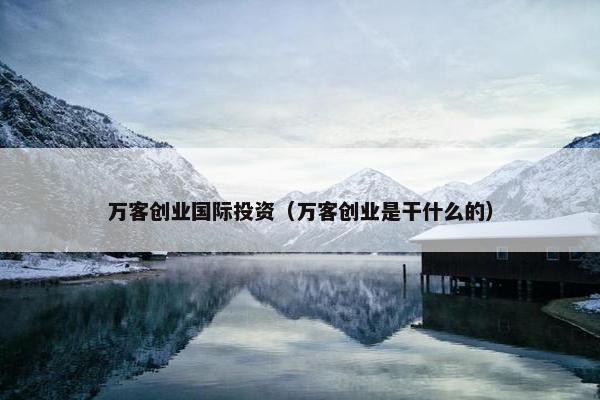 万客创业国际投资（万客创业是干什么的）
