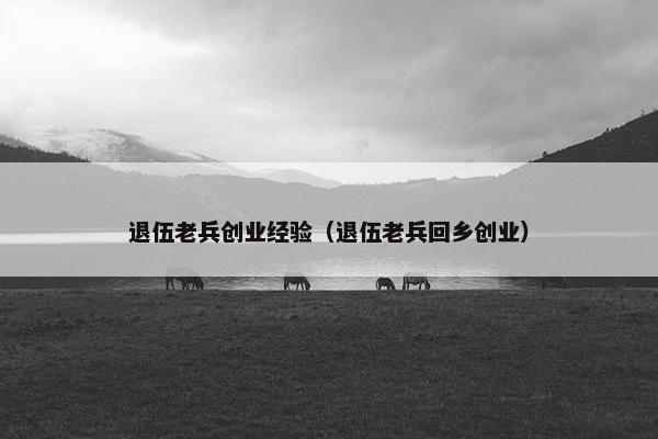 退伍老兵创业经验（退伍老兵回乡创业）