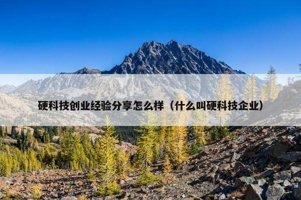 硬科技创业经验分享怎么样（什么叫硬科技企业）