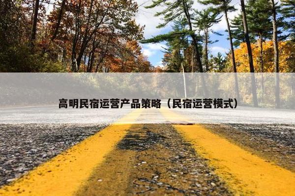 高明民宿运营产品策略（民宿运营模式）
