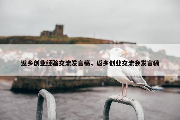 返乡创业经验交流发言稿，返乡创业交流会发言稿
