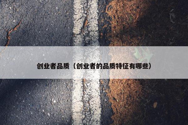 创业者品质（创业者的品质特征有哪些）