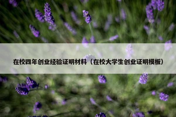 在校四年创业经验证明材料（在校大学生创业证明模板）