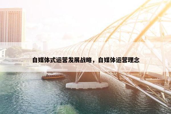 自媒体式运营发展战略，自媒体运营理念