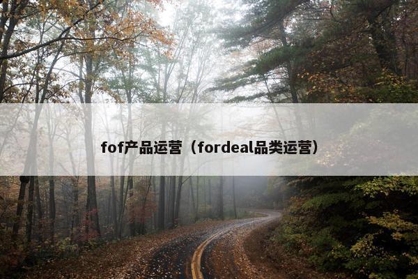 fof产品运营（fordeal品类运营）