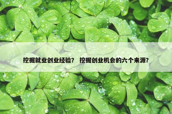挖掘就业创业经验？ 挖掘创业机会的六个来源？