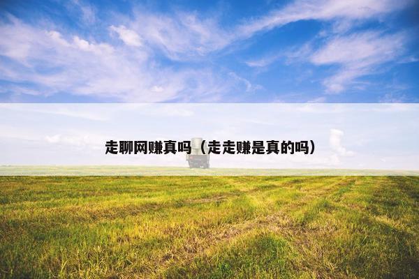 走聊网赚真吗（走走赚是真的吗）