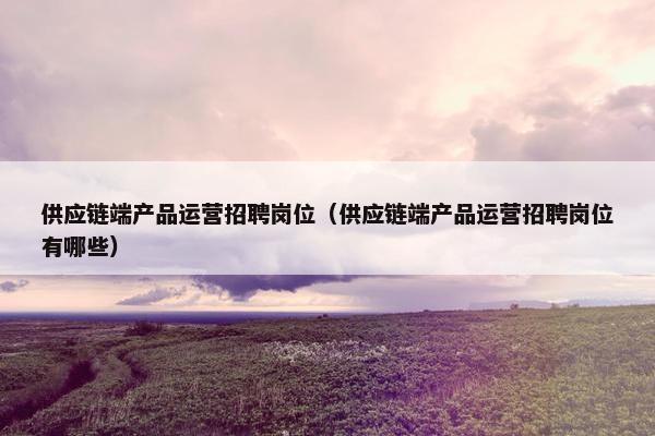 供应链端产品运营招聘岗位（供应链端产品运营招聘岗位有哪些）