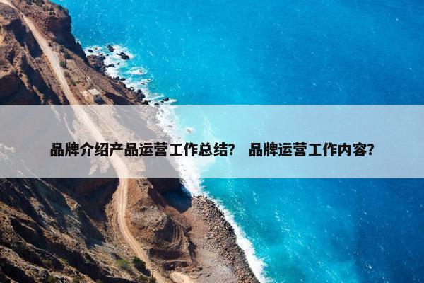 品牌介绍产品运营工作总结？ 品牌运营工作内容？