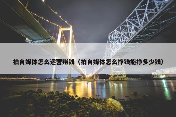 拍自媒体怎么运营赚钱（拍自媒体怎么挣钱能挣多少钱）