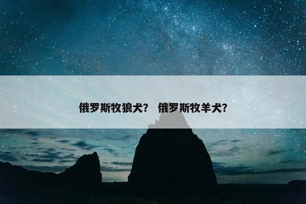 俄罗斯牧狼犬？ 俄罗斯牧羊犬？
