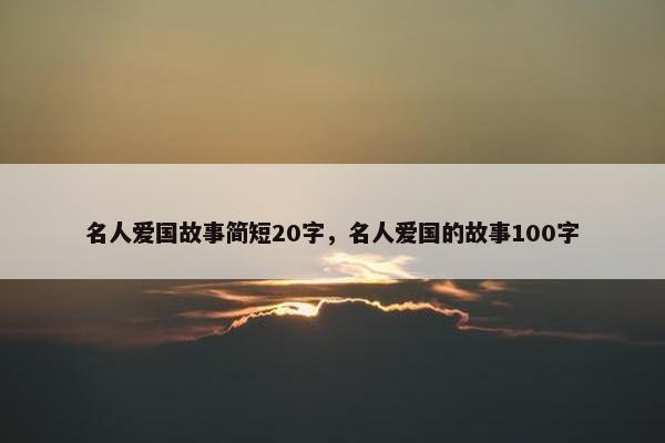 名人爱国故事简短20字，名人爱国的故事100字