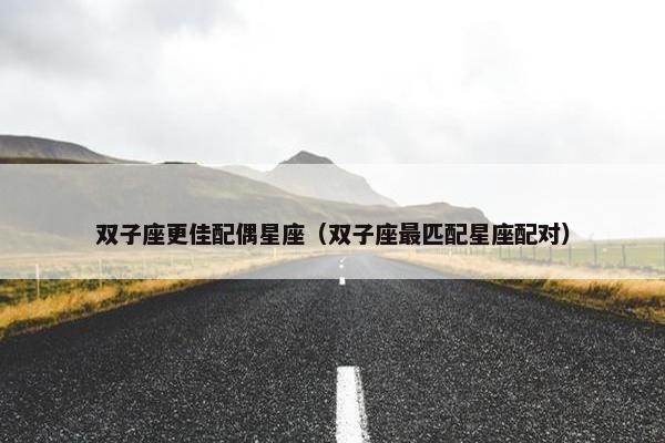 双子座更佳配偶星座（双子座最匹配星座配对）