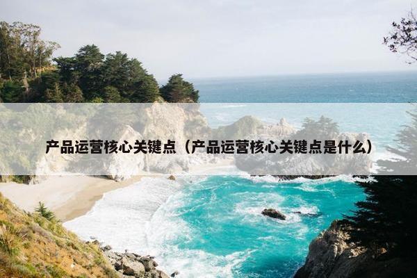 产品运营核心关键点（产品运营核心关键点是什么）