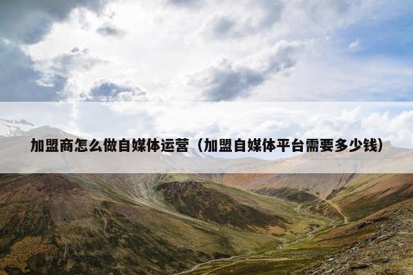 加盟商怎么做自媒体运营（加盟自媒体平台需要多少钱）