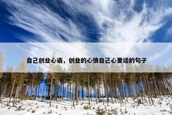 自己创业心语，创业的心情自己心里话的句子