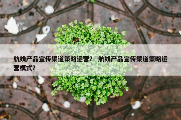 航线产品宣传渠道策略运营？ 航线产品宣传渠道策略运营模式？