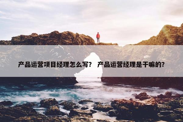产品运营项目经理怎么写？ 产品运营经理是干嘛的？