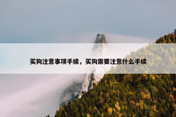 买狗注意事项手续，买狗需要注意什么手续