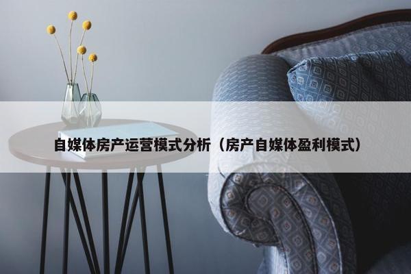 自媒体房产运营模式分析（房产自媒体盈利模式）