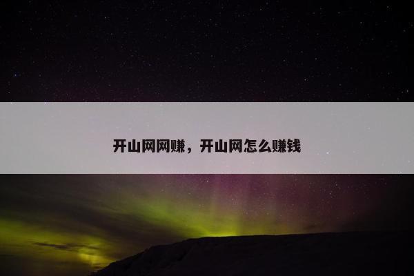 开山网网赚，开山网怎么赚钱