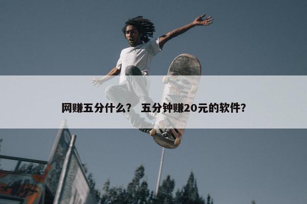 网赚五分什么？ 五分钟赚20元的软件？