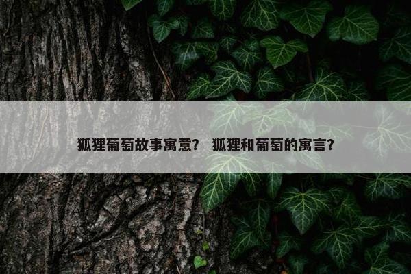 狐狸葡萄故事寓意？ 狐狸和葡萄的寓言？