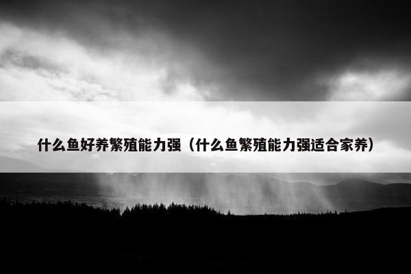 什么鱼好养繁殖能力强（什么鱼繁殖能力强适合家养）