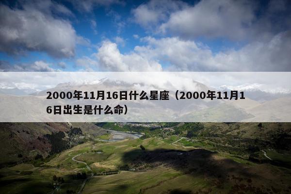 2000年11月16日什么星座（2000年11月16日出生是什么命）