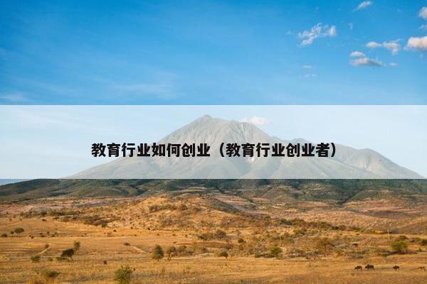 教育行业如何创业（教育行业创业者）
