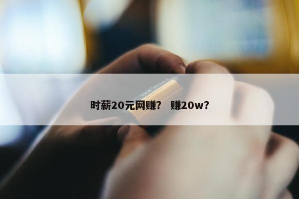 时薪20元网赚？ 赚20w？