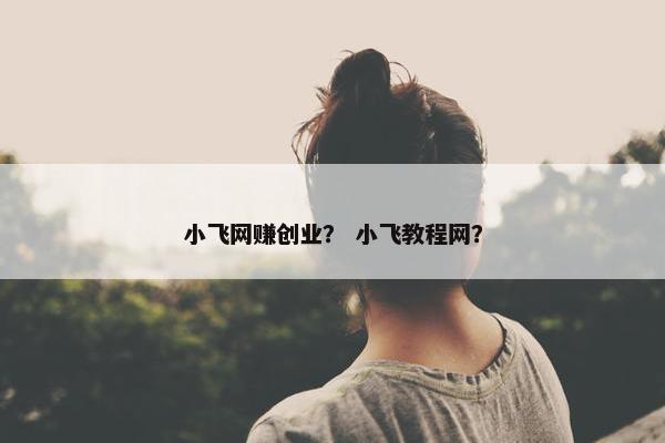 小飞网赚创业？ 小飞教程网？