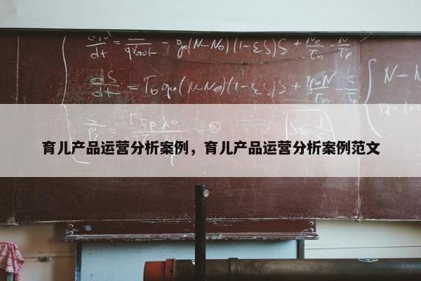 育儿产品运营分析案例，育儿产品运营分析案例范文