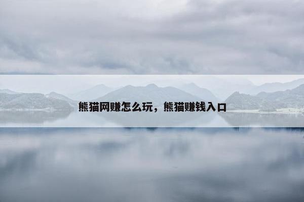 熊猫网赚怎么玩，熊猫赚钱入口