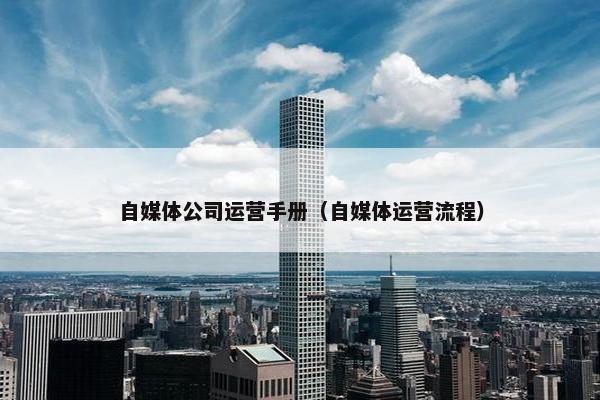 自媒体公司运营手册（自媒体运营流程）