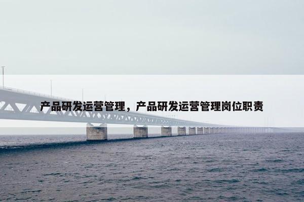 产品研发运营管理，产品研发运营管理岗位职责