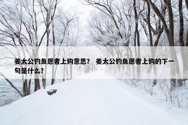 姜太公钓鱼愿者上钩意思？ 姜太公钓鱼愿者上钩的下一句是什么？