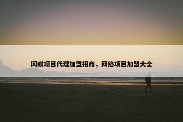 网赚项目代理加盟招商，网络项目加盟大全